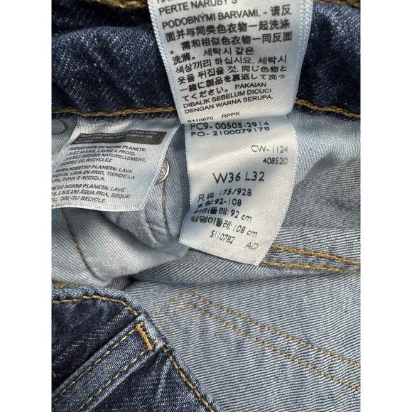 Levis 505 Regular Straight Leg Jeans Mens 36x32 Blue Denim Stretch Medium Wash - Picture 6 of 11